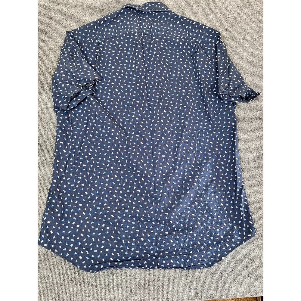 Polo Ralph Lauren Shirt Adult Large Blue Seersucker All Over Print Smart Casual - Picture 5 of 9